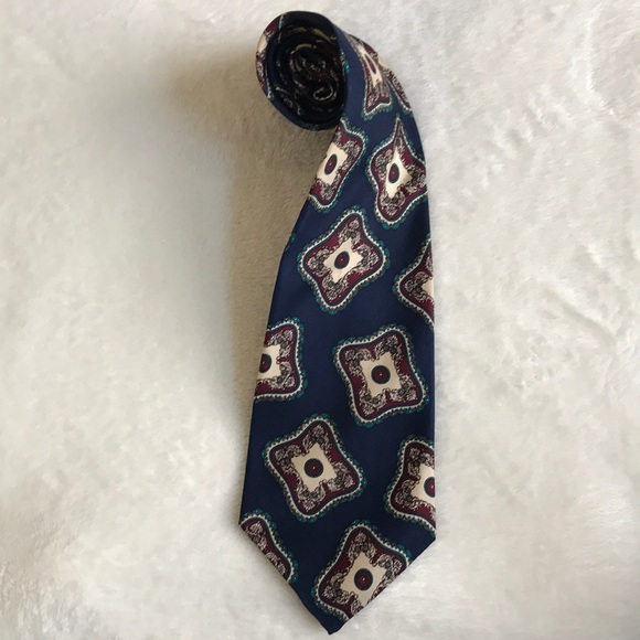 Blue Patterned Donberry Tie - Picture 1 of 5